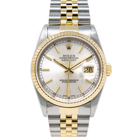 rolex datejust 36 silber gold|rolex datejust 36mm for sale.